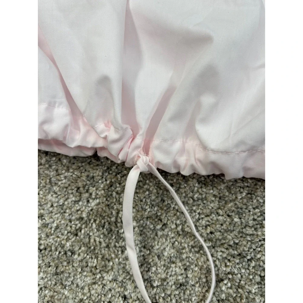 Patsy Aiken Designs Vintage Pink Embroidered Baby Gown Newborn Lace Trim #0497